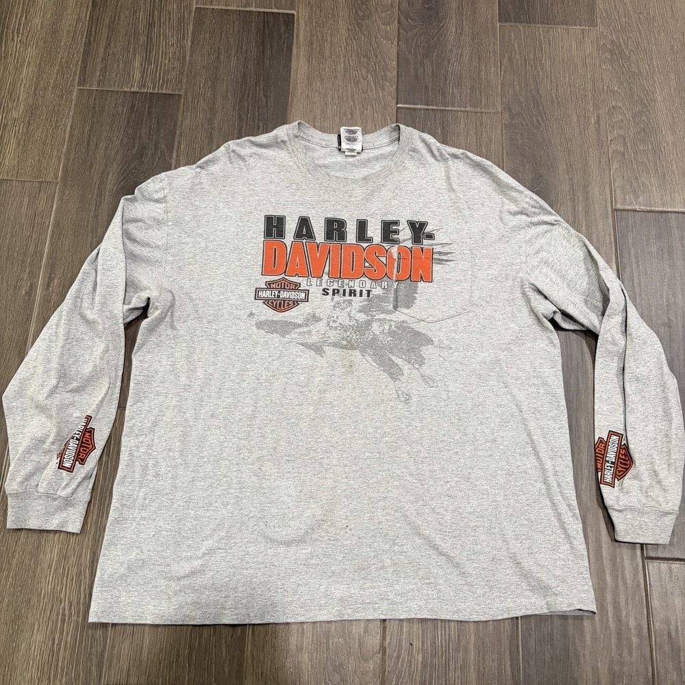 Harley-Davidson Legendary Spirit Ft. Walton Beach, FL Gray Long Sleeve Mens 2XL